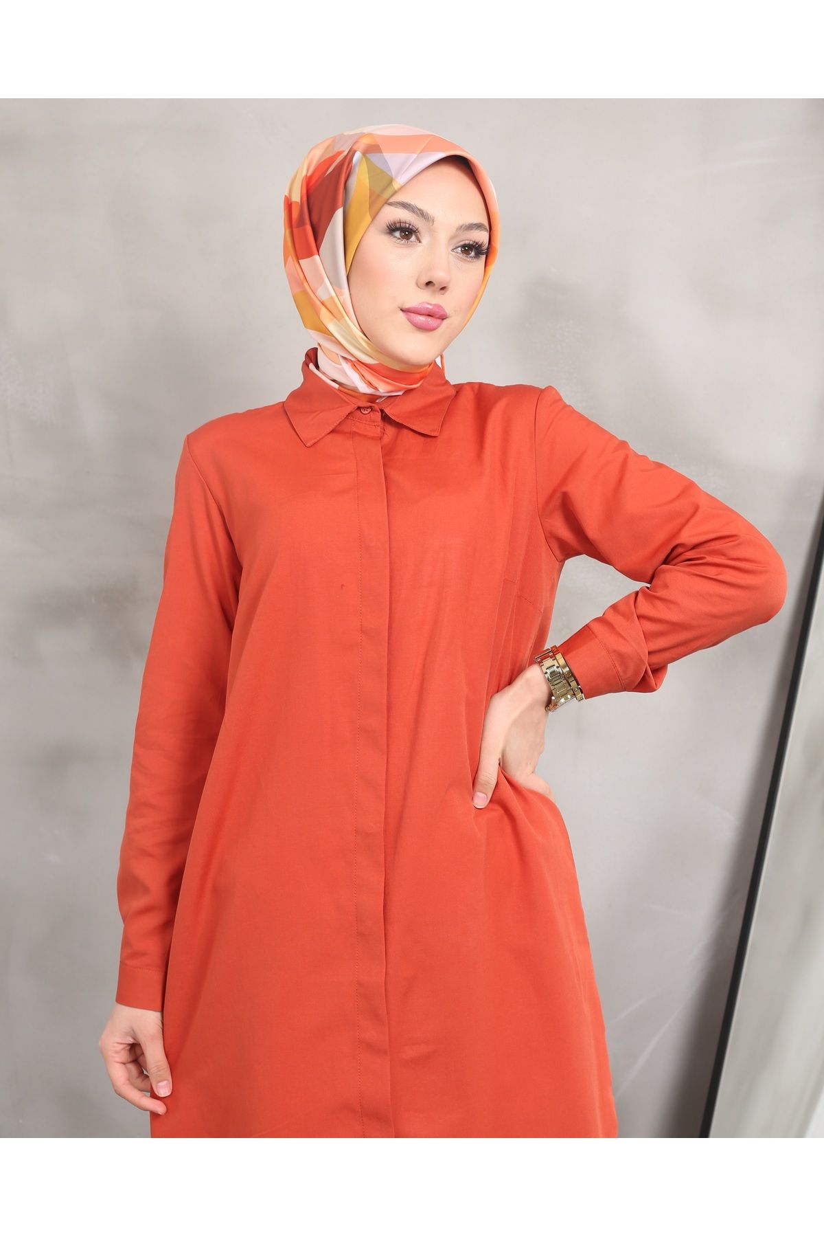 Uzun Gömlek Tunik Poplin Kumaş Uzun Gömlek Tunik Poplin Kumaş