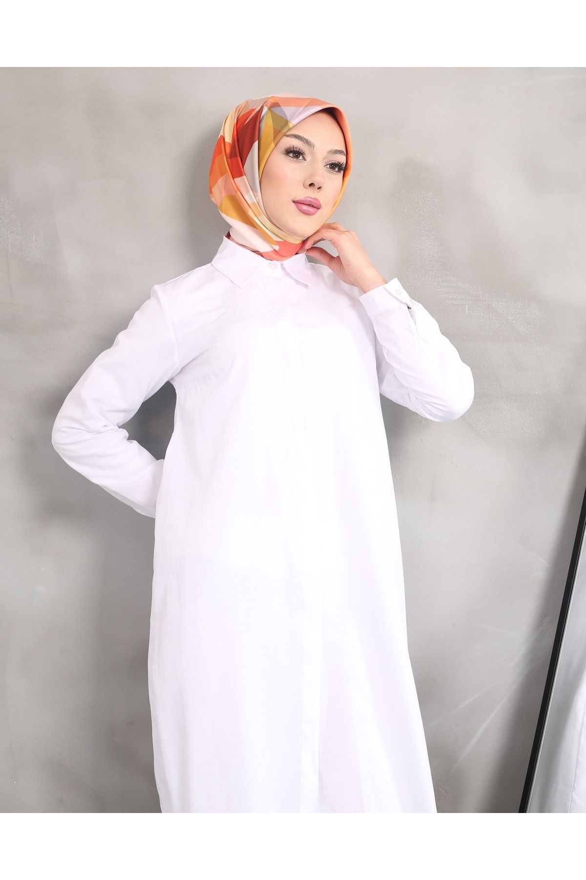 Uzun Gömlek Tunik Poplin Kumaş Uzun Gömlek Tunik Poplin Kumaş