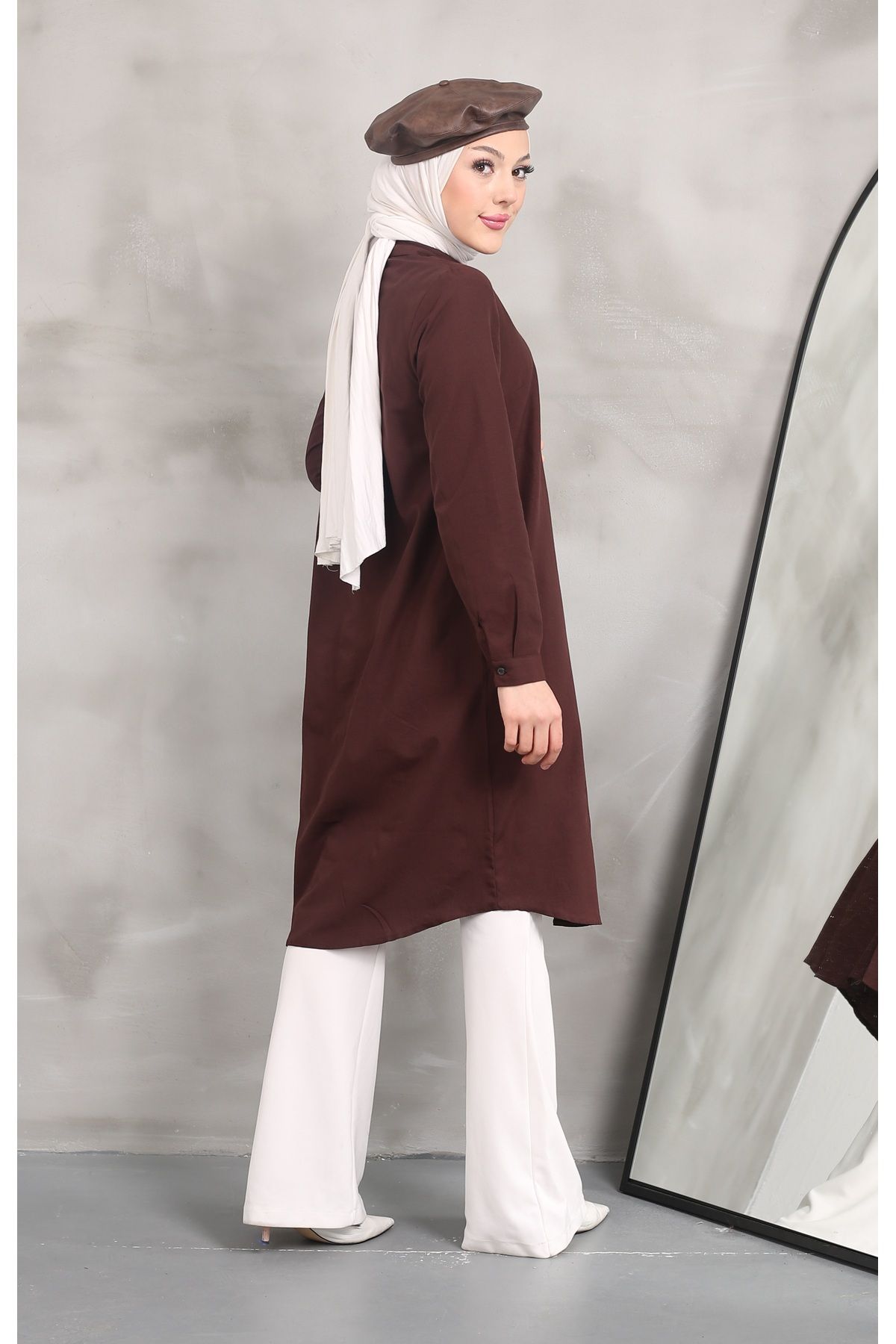 Uzun Gömlek Tunik Poplin Kumaş Uzun Gömlek Tunik Poplin Kumaş