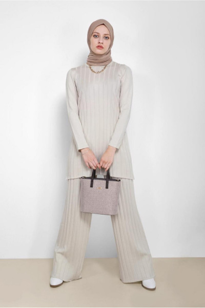 KENDİNDEN DESENLİ BASIC İKİLİ PANT. TRİKO TAKIM 42081