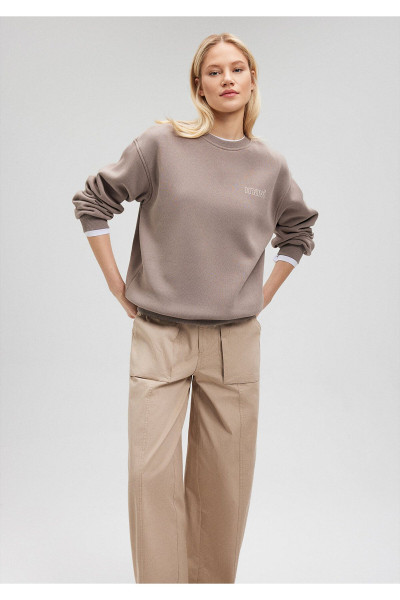 Logo Baskılı Kahverengi Sweatshirt 1611656-70364 Logo Baskılı Kahverengi Sweatshirt 1611656-70364