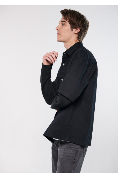 Siyah Denim Gömlek Oversize / Geniş Kesim 0210520-900 Siyah Denim Gömlek Oversize / Geniş Kesim 0210520-900