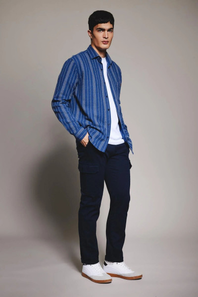 Regular Fit Cep Detaylı Çizgili Krep Uzun Kollu Gömlek B5277ax23wn Regular Fit Cep Detaylı Çizgili Krep Uzun Kollu Gömlek B5277ax23wn