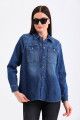 Oversize Mavi Denim Gömlek Oversize Mavi Denim Gömlek