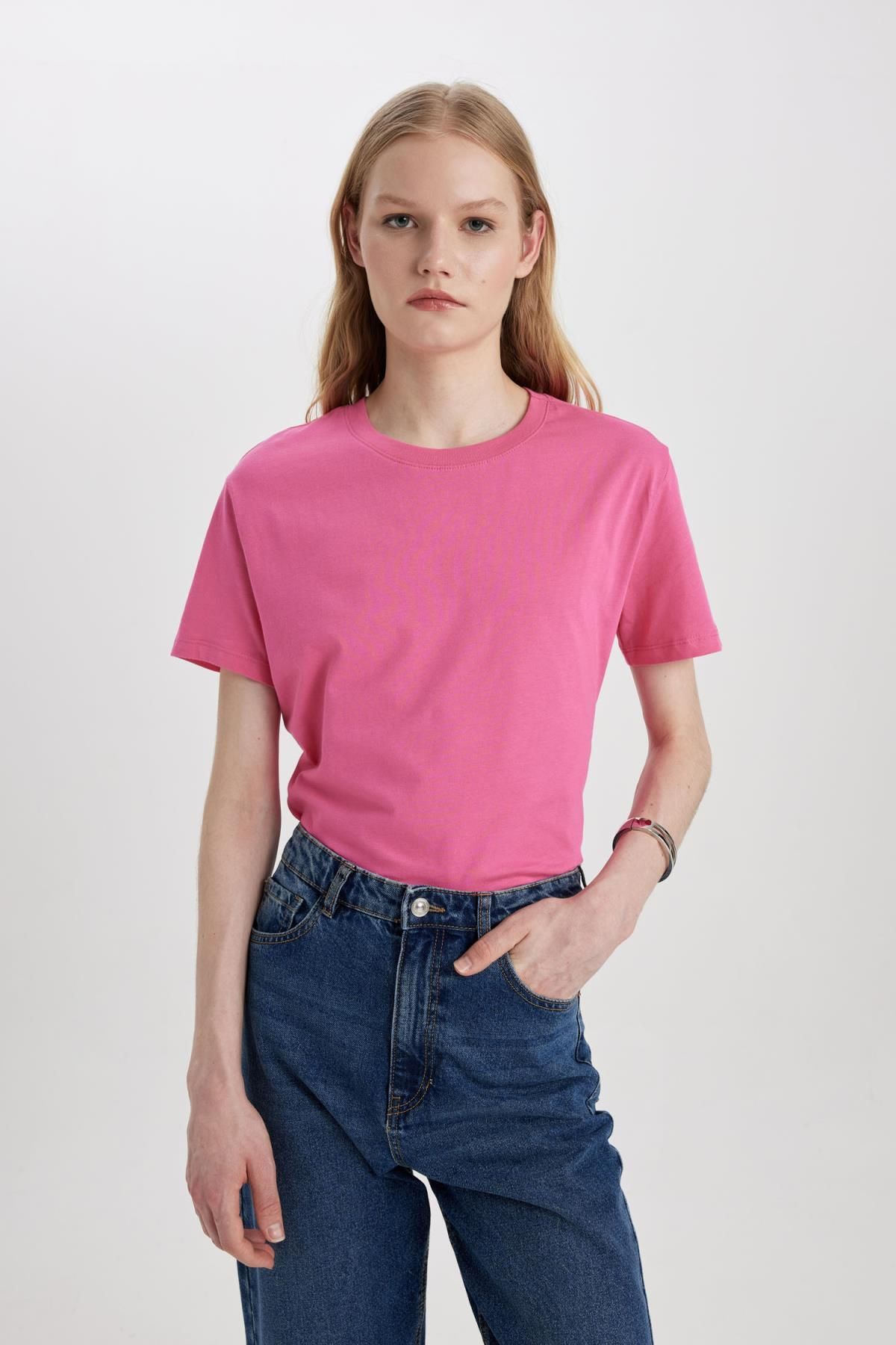 Regular Fit Bisiklet Yaka Penye Basic Kısa Kollu Tişört W9584az24sm Regular Fit Bisiklet Yaka Penye Basic Kısa Kollu Tişört W9584az24sm