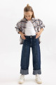 Kız Çocuk Wide Leg Katlamalı Paça Jean Pantolon B2684a823wn Kız Çocuk Wide Leg Katlamalı Paça Jean Pantolon B2684a823wn
