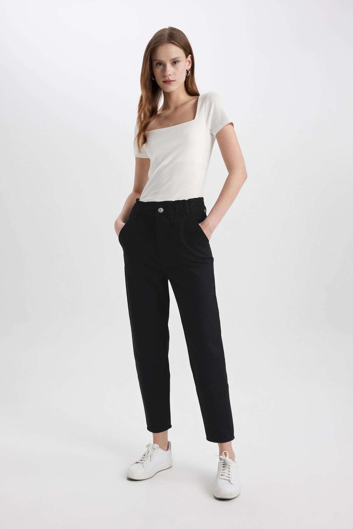 Paperbag Gabardin Pantolon Yüksek Bel Cepli Basic Düz Standart Paça S2790az24sm Paperbag Gabardin Pantolon Yüksek Bel Cepli Basic Düz Standart Paça S2790az24sm