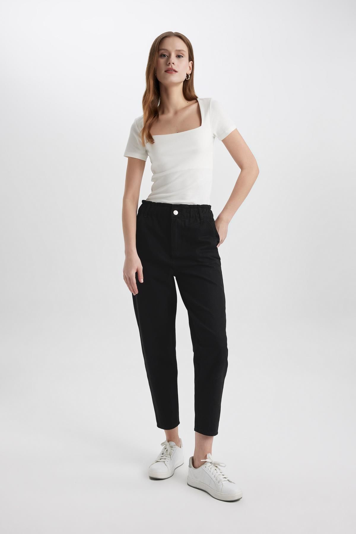 Paperbag Gabardin Pantolon Yüksek Bel Cepli Basic Düz Standart Paça S2790az24sm Paperbag Gabardin Pantolon Yüksek Bel Cepli Basic Düz Standart Paça S2790az24sm