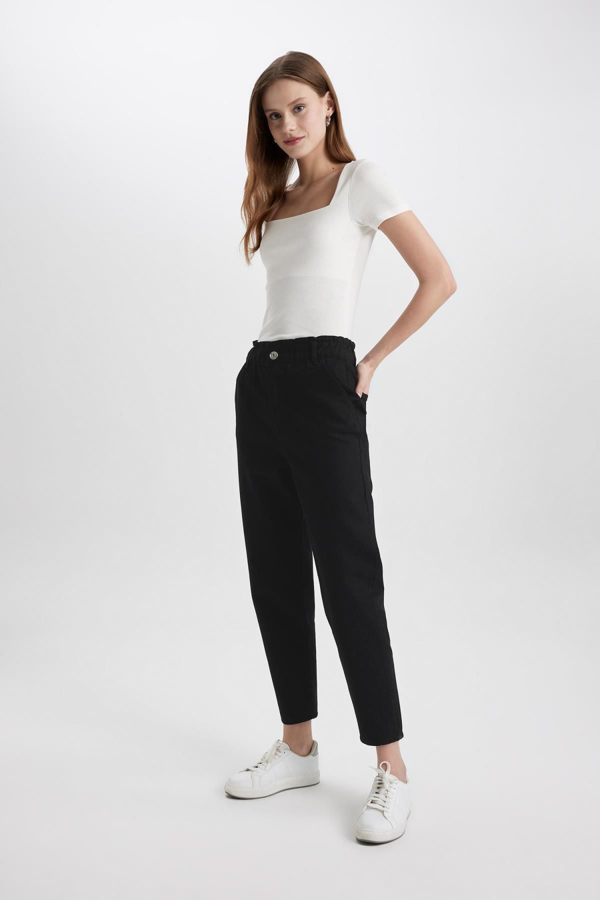 Paperbag Gabardin Pantolon Yüksek Bel Cepli Basic Düz Standart Paça S2790az24sm Paperbag Gabardin Pantolon Yüksek Bel Cepli Basic Düz Standart Paça S2790az24sm