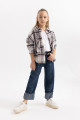 Kız Çocuk Wide Leg Katlamalı Paça Jean Pantolon B2684a823wn Kız Çocuk Wide Leg Katlamalı Paça Jean Pantolon B2684a823wn