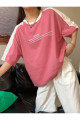 Leisure Future Parçalı Süprem T-Shirt - Pembe Beyaz Oversize Bisiklet Yaka Kısa Kol Tişört Leisure Future Parçalı Süprem T-Shirt - Pembe Beyaz Oversize Bisiklet Yaka Kısa Kol Tişört