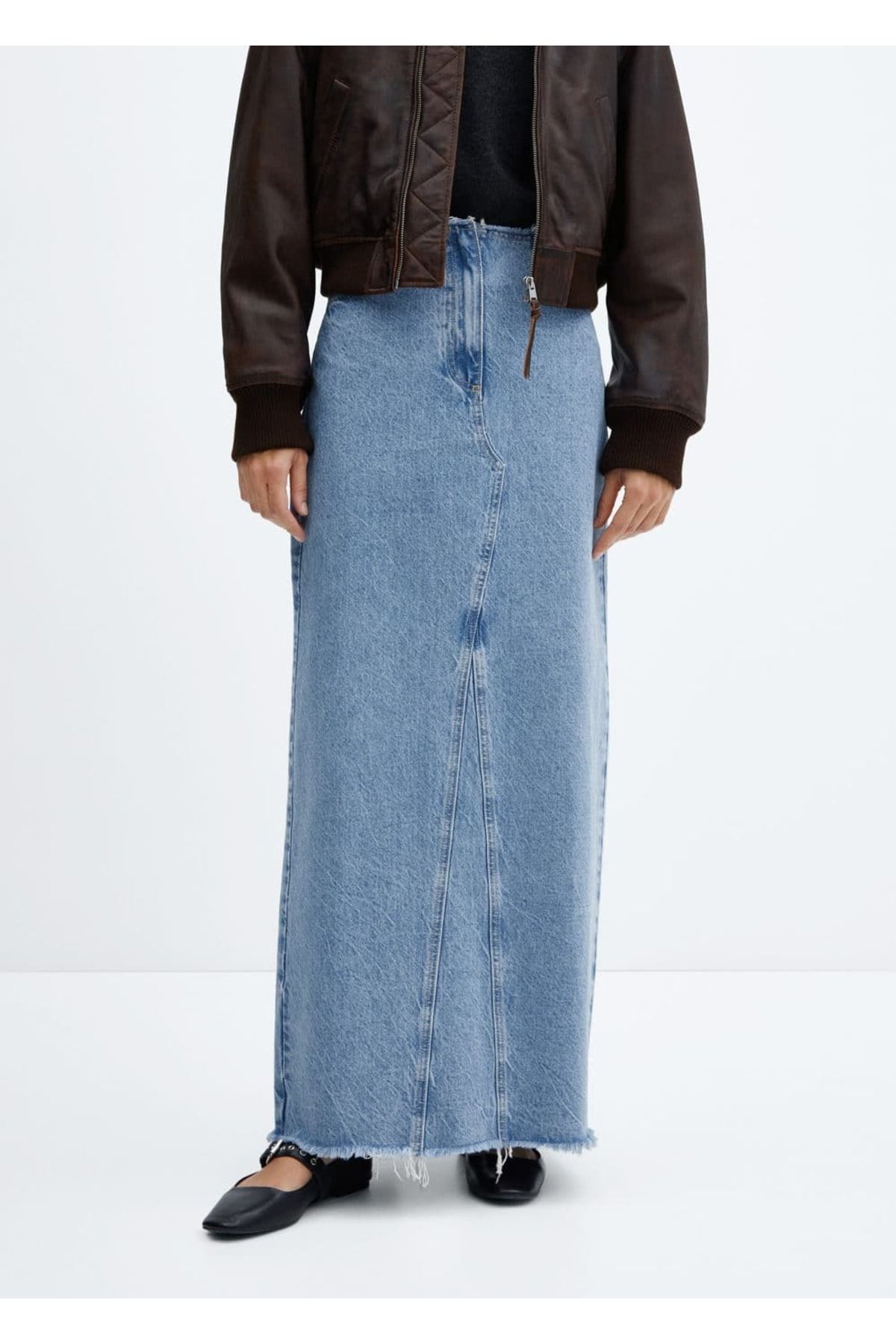Uzun Denim Etek