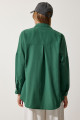 Kadın Zümrüt Yeşili Oversize Uzun Basic Gömlek 3900 DD00842
