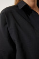 Kadın Siyah Oversize Uzun Basic Gömlek DD00842 Kadın Siyah Oversize Uzun Basic Gömlek DD00842