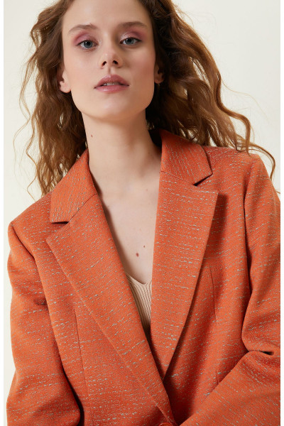 Turuncu Tweed Blazer Turuncu Tweed Blazer
