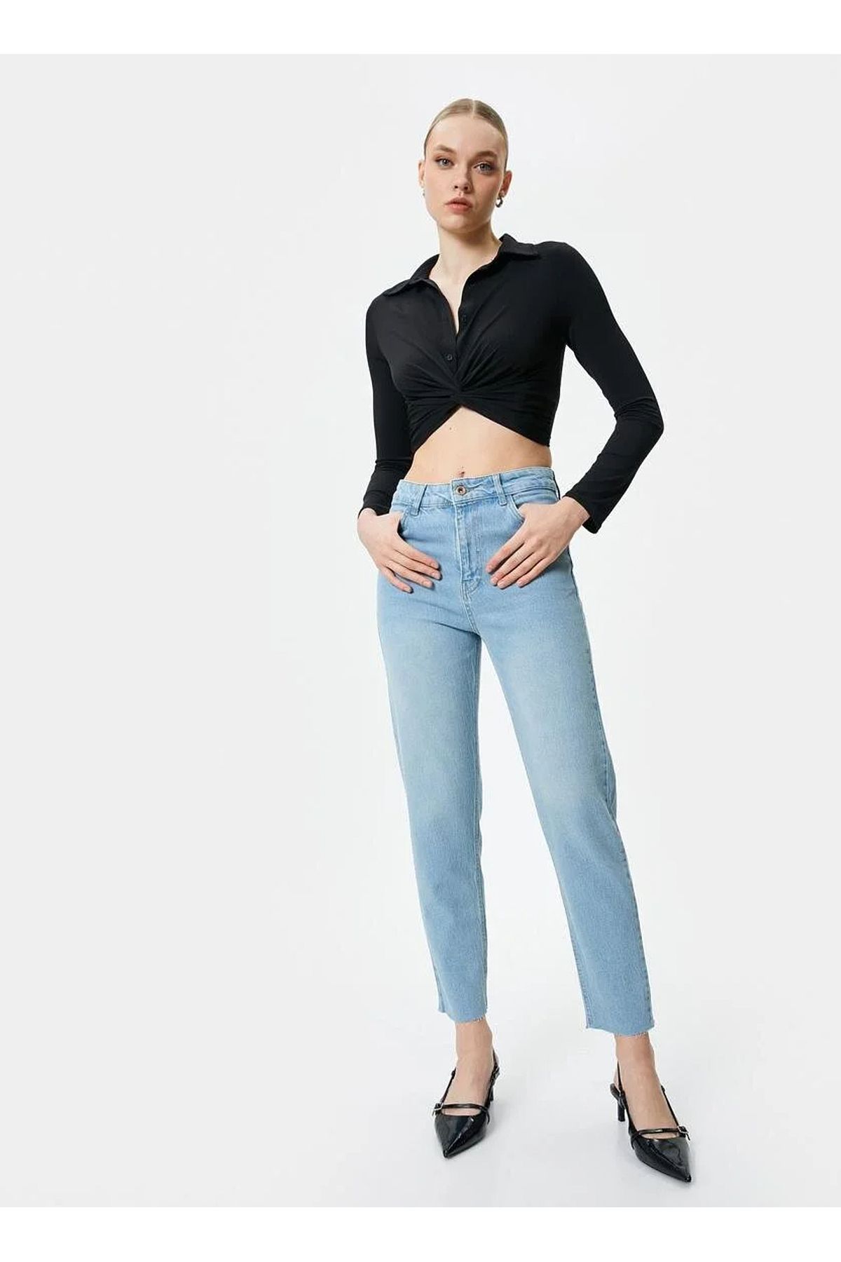 Yüksek Bel Bootcut Paça Regular Fit İndigo Kadın Denim Pantolon 4SAL40104MD Yüksek Bel Bootcut Paça Regular Fit İndigo Kadın Denim Pantolon 4SAL40104MD