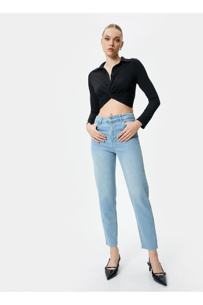 Yüksek Bel Bootcut Paça Regular Fit İndigo Kadın Denim Pantolon 4SAL40104MD Yüksek Bel Bootcut Paça Regular Fit İndigo Kadın Denim Pantolon 4SAL40104MD
