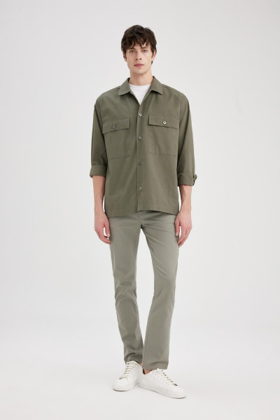 Oversize Fit Polo Yaka Twill Uzun Kollu Gömlek Ceket C2896ax24sp Oversize Fit Polo Yaka Twill Uzun Kollu Gömlek Ceket C2896ax24sp