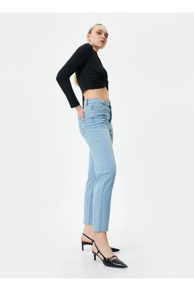 Yüksek Bel Bootcut Paça Regular Fit İndigo Kadın Denim Pantolon 4SAL40104MD Yüksek Bel Bootcut Paça Regular Fit İndigo Kadın Denim Pantolon 4SAL40104MD