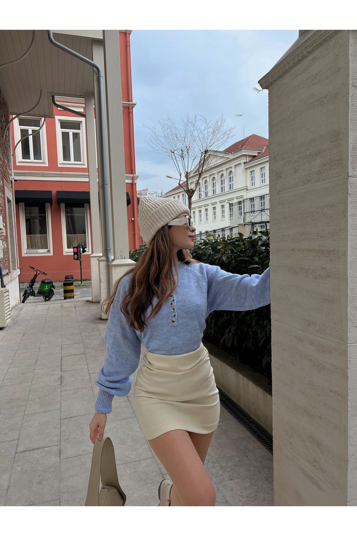 Kadın Yakası Ilikli Balıkçı Yaka Triko Kazak Kadın Yakası Ilikli Balıkçı Yaka Triko Kazak