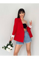 Kolu Katlamalı iç Astarı Çizgili Blazer Ceket Kolu Katlamalı iç Astarı Çizgili Blazer Ceket