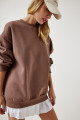 Kadın Vizon Şardonlu Basic Sweatshirt OW00001 Kadın Vizon Şardonlu Basic Sweatshirt OW00001