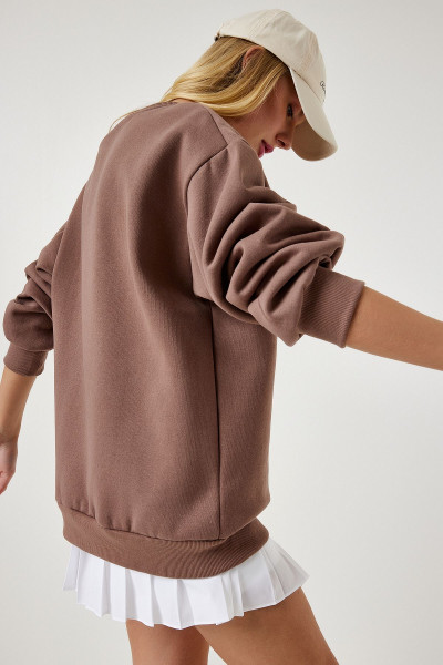 Kadın Vizon Şardonlu Basic Sweatshirt OW00001 Kadın Vizon Şardonlu Basic Sweatshirt OW00001