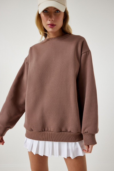 Kadın Vizon Şardonlu Basic Sweatshirt OW00001 Kadın Vizon Şardonlu Basic Sweatshirt OW00001