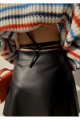 Kadın Siyah Kruvaze Belden Bağlamalı Suni Deri Mini Etek Faux Leather Son Bahar Kış Modeli Kadın Siyah Kruvaze Belden Bağlamalı Suni Deri Mini Etek Faux Leather Son Bahar Kış Modeli