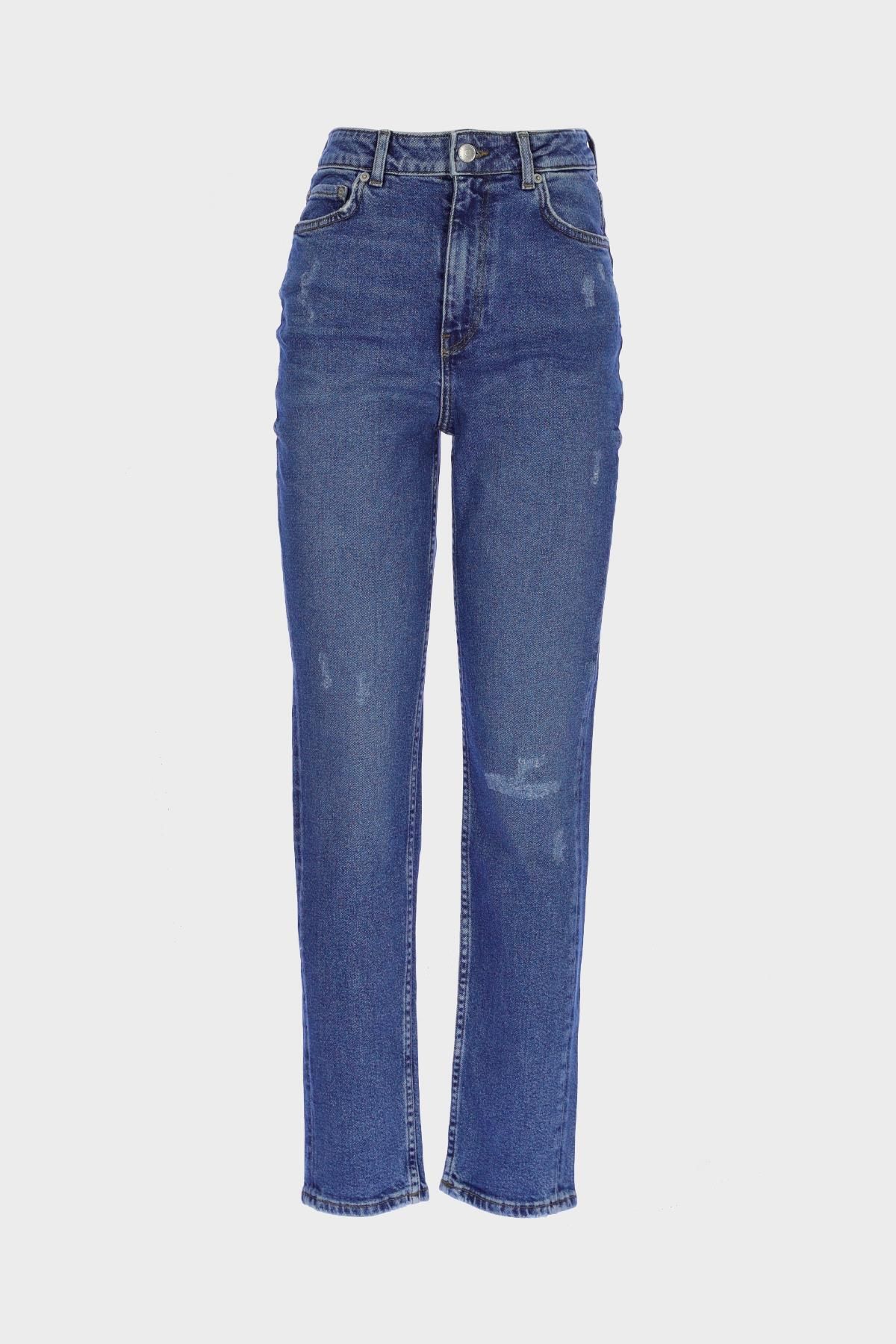 Sydney Orta Mavi Yüksek Bel Patı Fermuarlı Yıpratma Detaylı Jean Pantolon C 4529-055 Sydney Orta Mavi Yüksek Bel Patı Fermuarlı Yıpratma Detaylı Jean Pantolon C 4529-055