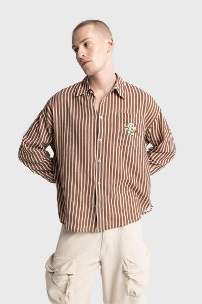 NAKIŞ DETAYLI KETEN GÖMLEK