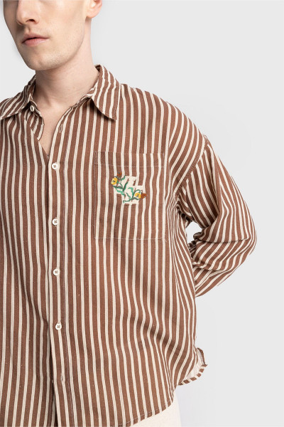 NAKIŞ DETAYLI KETEN GÖMLEK