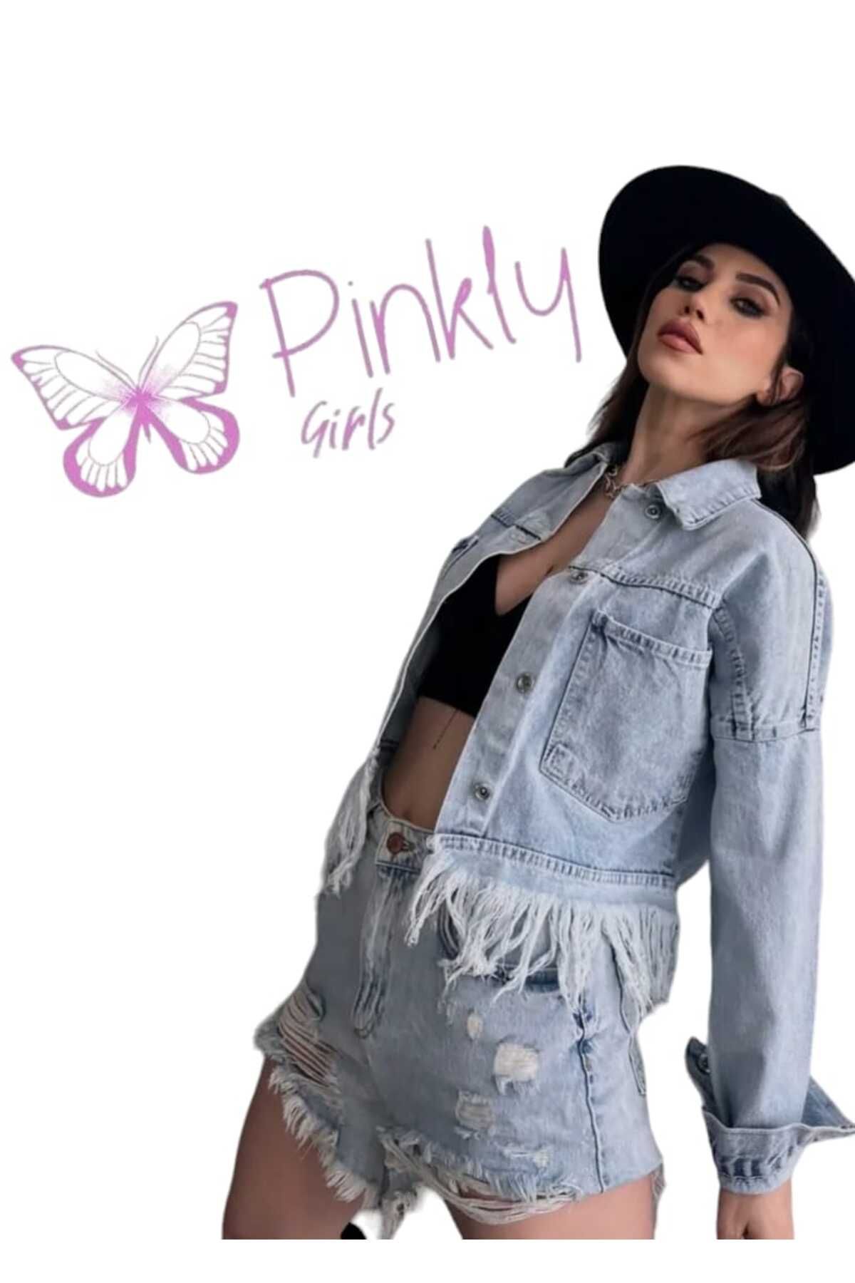 Saçak Detaylı Denim Ceket Saçak Detaylı Denim Ceket