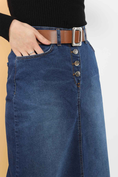 Kemerli Kot Etek TSD231015 Koyu Mavi Kemerli Kot Etek TSD231015 Koyu Mavi