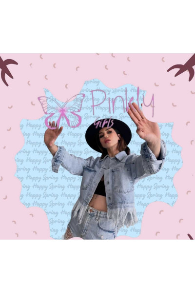 Saçak Detaylı Denim Ceket