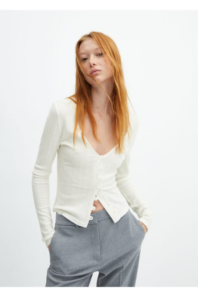 Mücevher düğmeli çizgili hırka Mücevher düğmeli çizgili hırka