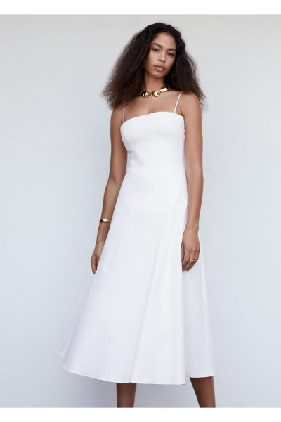 Sırt Detaylı Midi Elbise