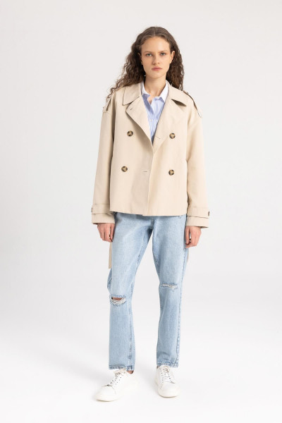 Regular Fit Kuşaklı Kısa Trençkot B9705AX24SP Regular Fit Kuşaklı Kısa Trençkot B9705AX24SP