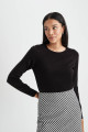Regular Fit Bisiklet Yaka Basic Kazak F7091az23wn Regular Fit Bisiklet Yaka Basic Kazak F7091az23wn