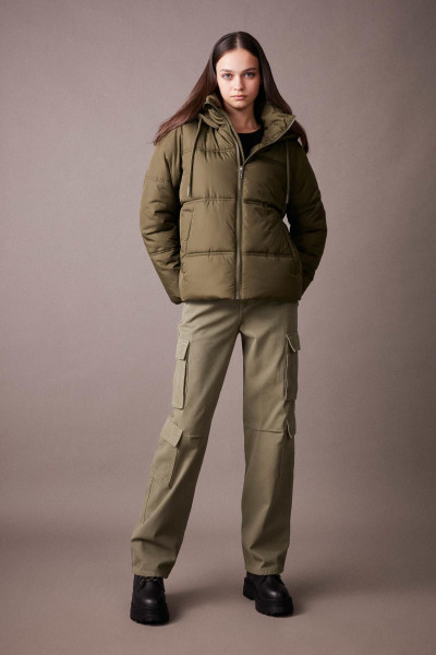 Su Geçirmez Kapüşonlu Suni Kürklü Puffer Şişme Mont A0757ax23wn Su Geçirmez Kapüşonlu Suni Kürklü Puffer Şişme Mont A0757ax23wn