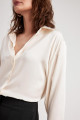 Regular Fit Basic Uzun Kollu Saten Gömlek Z2989az23sp Regular Fit Basic Uzun Kollu Saten Gömlek Z2989az23sp