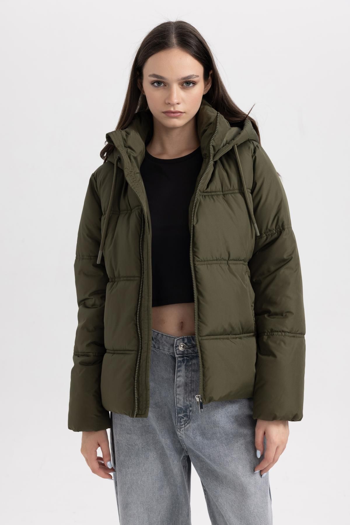 Su Geçirmez Kapüşonlu Suni Kürklü Puffer Şişme Mont A0757ax23wn Su Geçirmez Kapüşonlu Suni Kürklü Puffer Şişme Mont A0757ax23wn