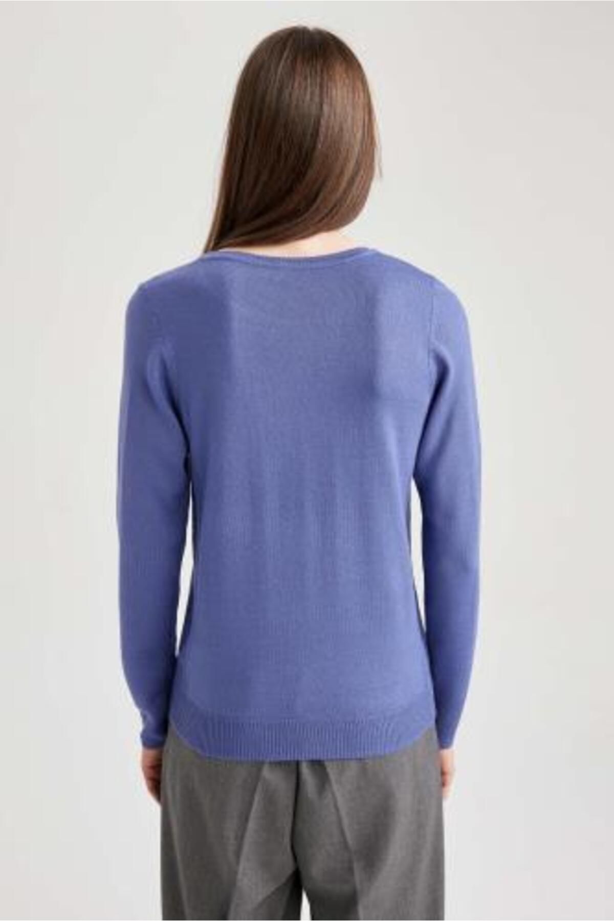 Regular Fit Bisiklet Yaka Basic Kazak F7091az23wn Regular Fit Bisiklet Yaka Basic Kazak F7091az23wn