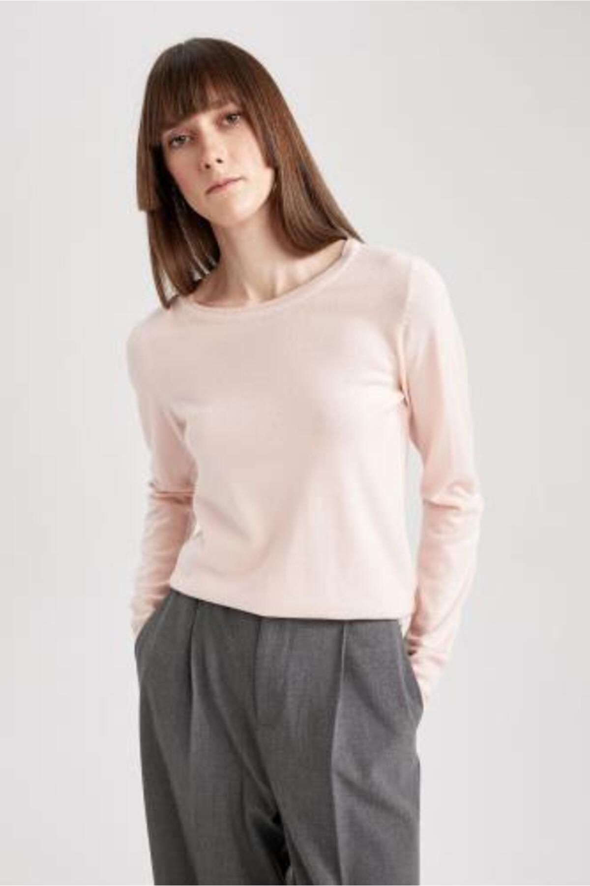 Regular Fit Bisiklet Yaka Basic Düz Triko Kazak F7091az23wn Regular Fit Bisiklet Yaka Basic Düz Triko Kazak F7091az23wn