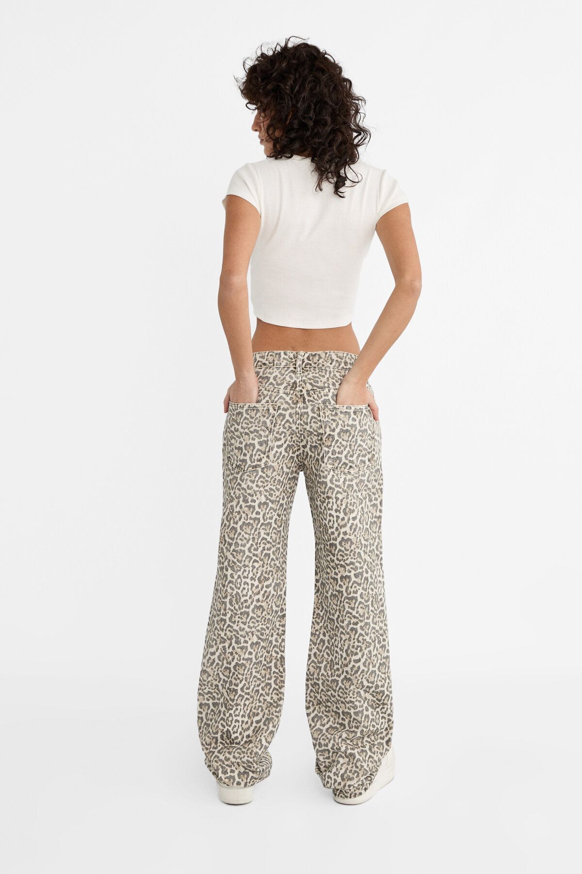 Straight Fit Leopar Desenli Pantolon Straight Fit Leopar Desenli Pantolon