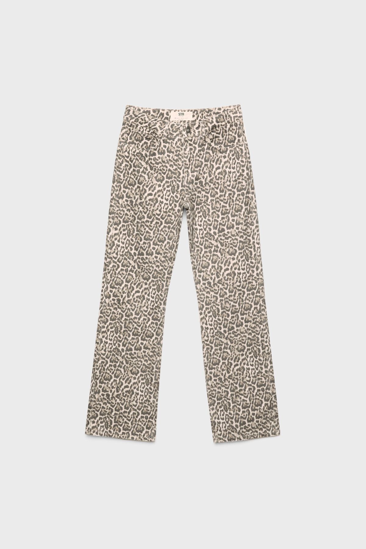 Straight Fit Leopar Desenli Pantolon Straight Fit Leopar Desenli Pantolon