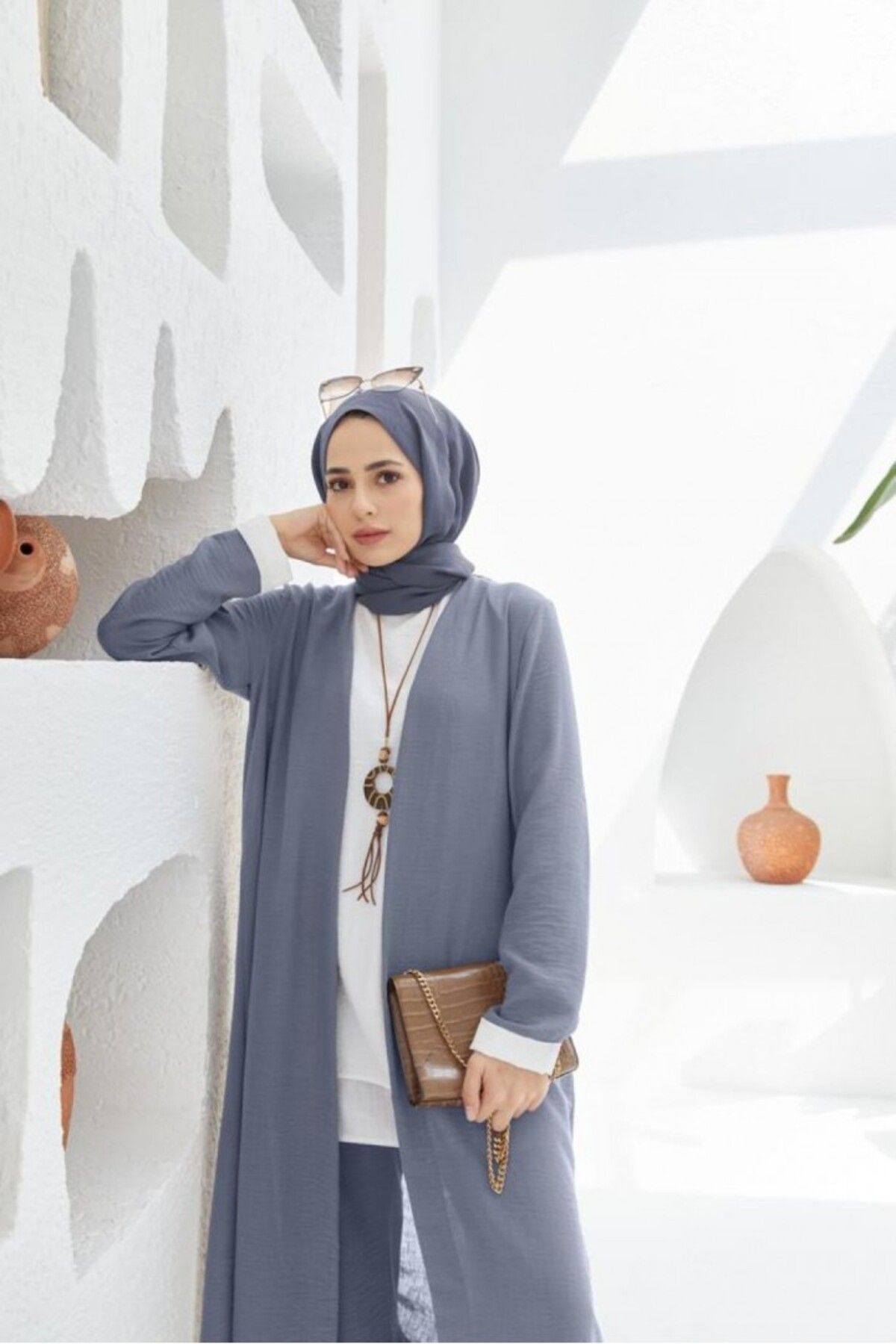 Tesettür Keten 3 Lü Takım Gri Model-452 Tesettür Keten 3 Lü Takım Gri Model-452