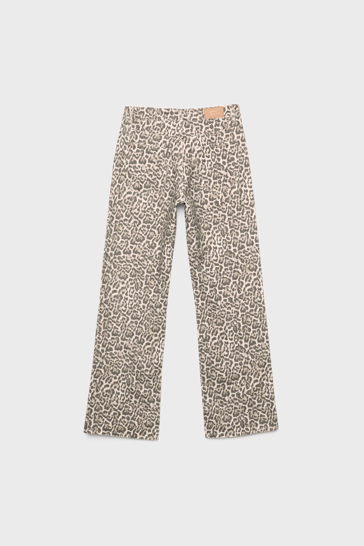 Straight Fit Leopar Desenli Pantolon Straight Fit Leopar Desenli Pantolon