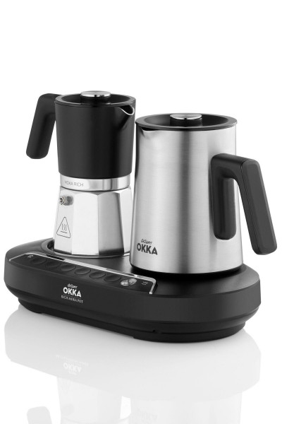 OK0027 OKKA Rich Moka Pot Karıştırıcılı Metal İtalyan ve Türk Kahve Makinesi - Krom 5 Fincan OK0027 OKKA Rich Moka Pot Karıştırıcılı Metal İtalyan ve Türk Kahve Makinesi - Krom 5 Fincan