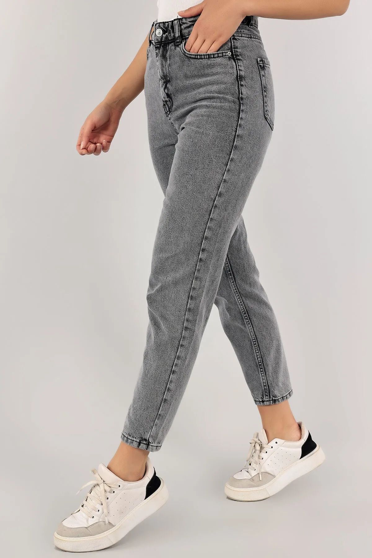 Krs Füme Mom Jean Yüksek Bel Detay Boyfriend Kot Krs Füme Mom Jean Yüksek Bel Detay Boyfriend Kot